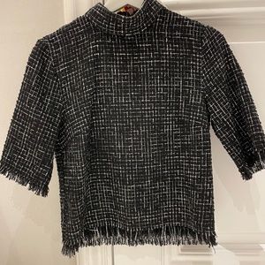 NWT Zara tweed mock neck shirt